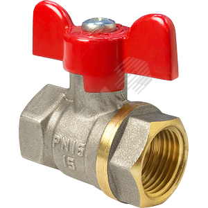 Кран шаровой OPTIMA 11Б27фт1М никелированный 3/4' ВВ ручка бабочка