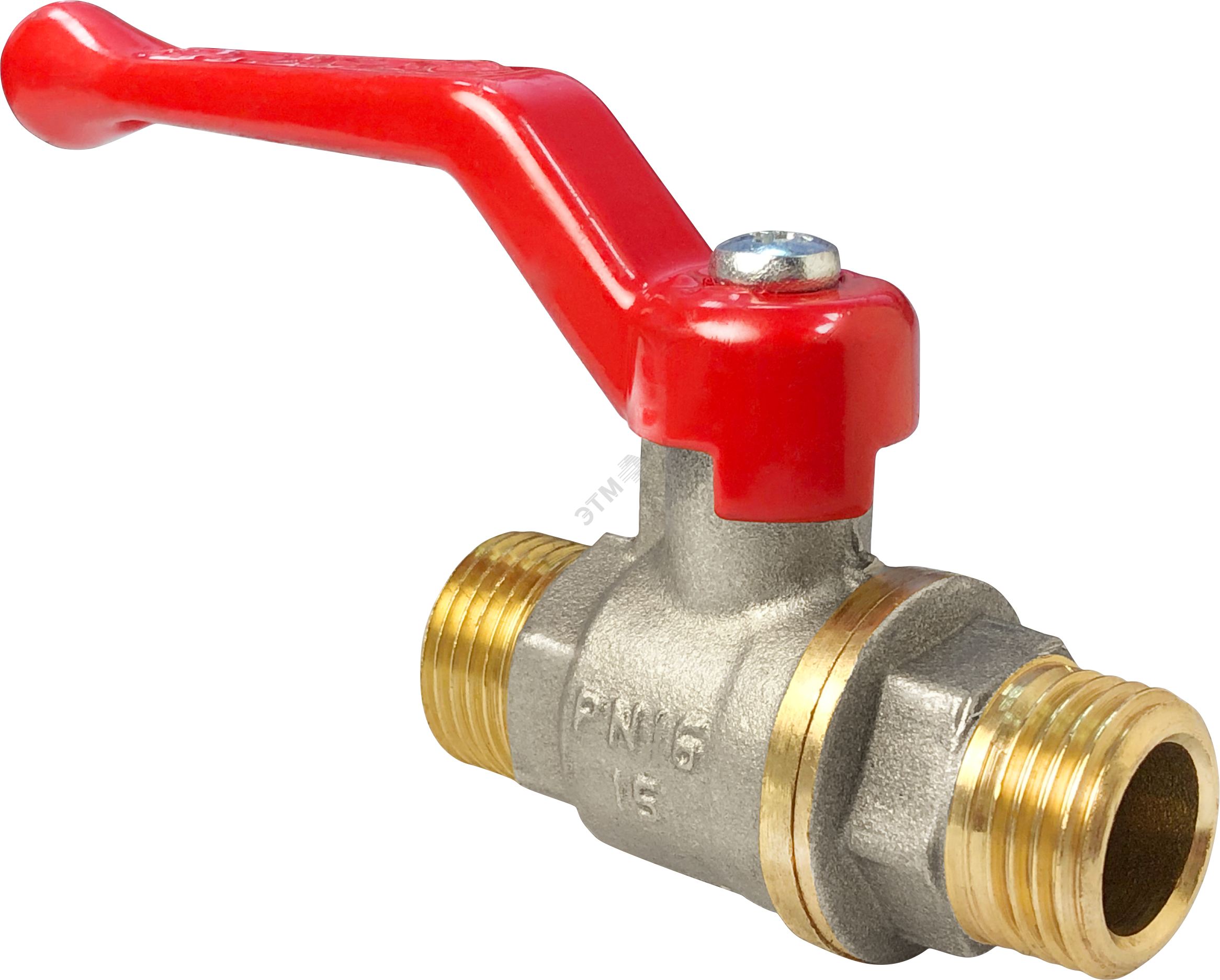 Кран шаровой 11Б27фт1М никелированный 1/2' НН ручка рычаг