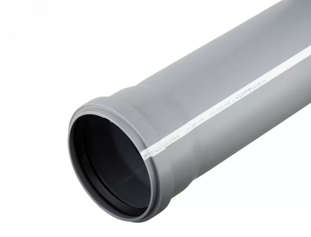 Труба канализационная 75 х 150 мм, толщина 1.9, PP однораструбная, серая