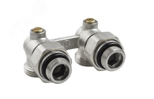 Узел угловой для нижнего подключения радиаторв 3/4' (c комплектом адаптеров 1/2')