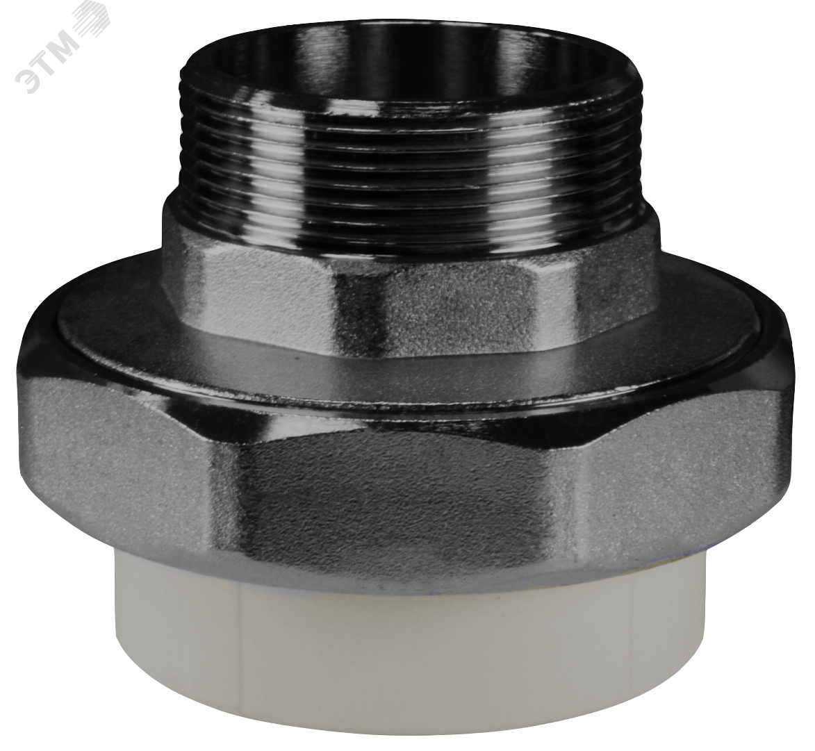 Муфта комб.разъём.(американка) с наружной резьбой 32x3/4 (60/15) СЕРАЯ