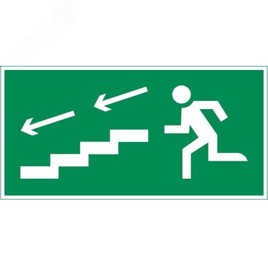 "Пиктограмма ""ПО ЛЕСТНИЦЕ ВНИЗ ВЛЕВО"" 180х90мм для аварийно-эвакуационного светильника Compact"