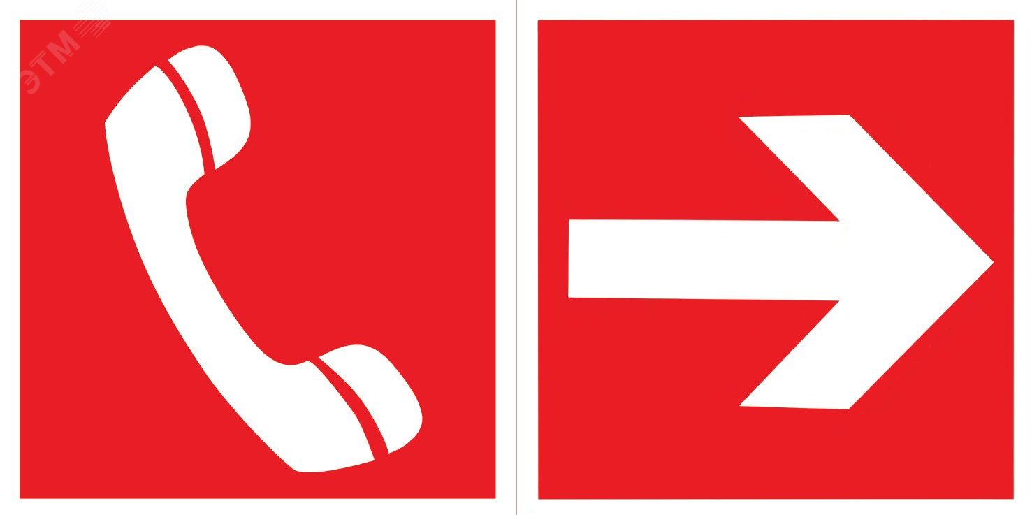 Пиктограмма ''ТЕЛЕФОН / СТРЕЛКА'' 300х150мм для аварийно-эвакуационного светильника Giant/Vision/Resist/Twofold/Evade
