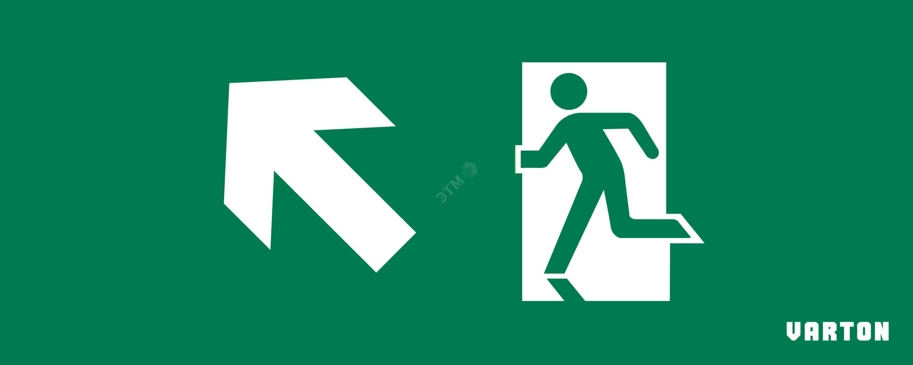 Пиктограмма СТРЕЛКА ВЛЕВО ВВЕРХ для аварийно-эвакуационного светильника ip20