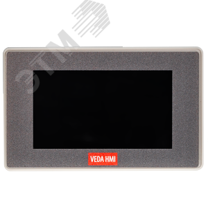 Панель HMI, диагональ 4,3, разрешение 800х480 (16:9), 65535 цветов, напряжение питания DC 24В, 2 порта, корпус пластиковый VC-H-4