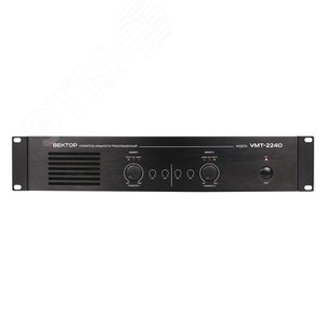 Усилитель мощности 2х240 Вт/100 В, линейные вход /выходы, разъем тип Phoenix, питание 220-230 В/50-60 Гц, индикация режимов работы