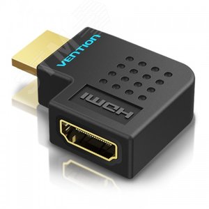 Адаптер переходник HDMI v2.0 19M на 19F, угол 90, контакты позолоченные