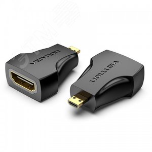 Адаптер переходник HDMI 19F на micro HDMI 19M, контакты позолоченные