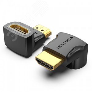 Адаптер переходник HDMI v2.0 19M на 19F, угол 90, контакты позолоченные
