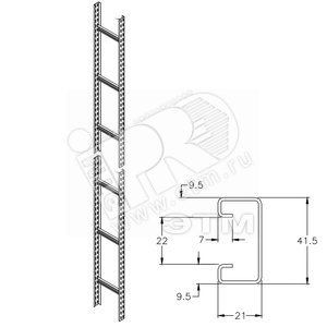 Вертикальный кабельный лоток лестничного типа