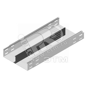 Кабельный лоток неперфорированный с вмонтированным разделителем, высота - 60 мм, ширина - 75 мм, длина - 3000 мм, толщина - 1,00 мм, кратность - 3м, P