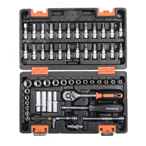 Набор инструментов, 1/4'' , CrV, в кейсе 57 предм''
