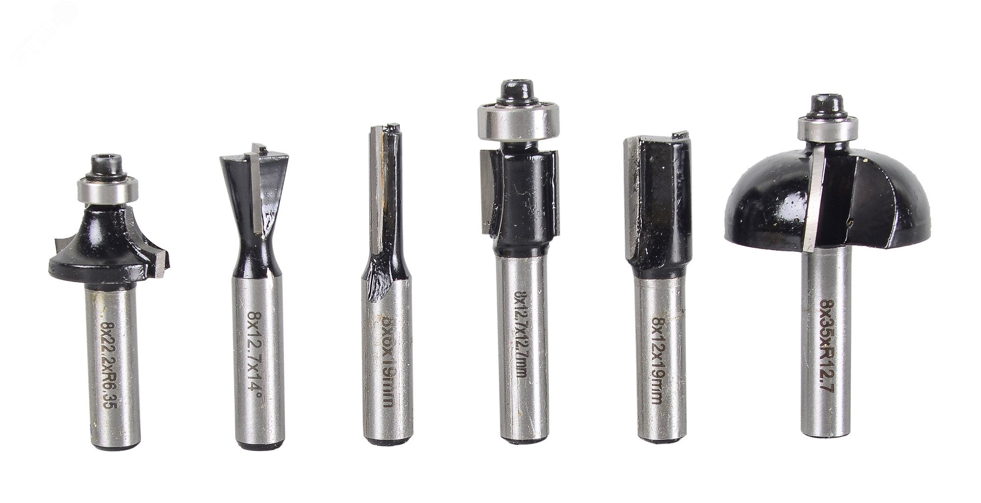 Набор фрез по дереву 6.(хвостовик 8мм), кейс