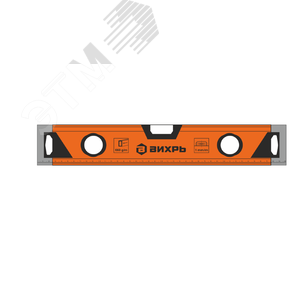 Уровень алюминиевый Усиленный 400 мм 3 глазка (1 зеркальный) двухкомпонентные рукоятки