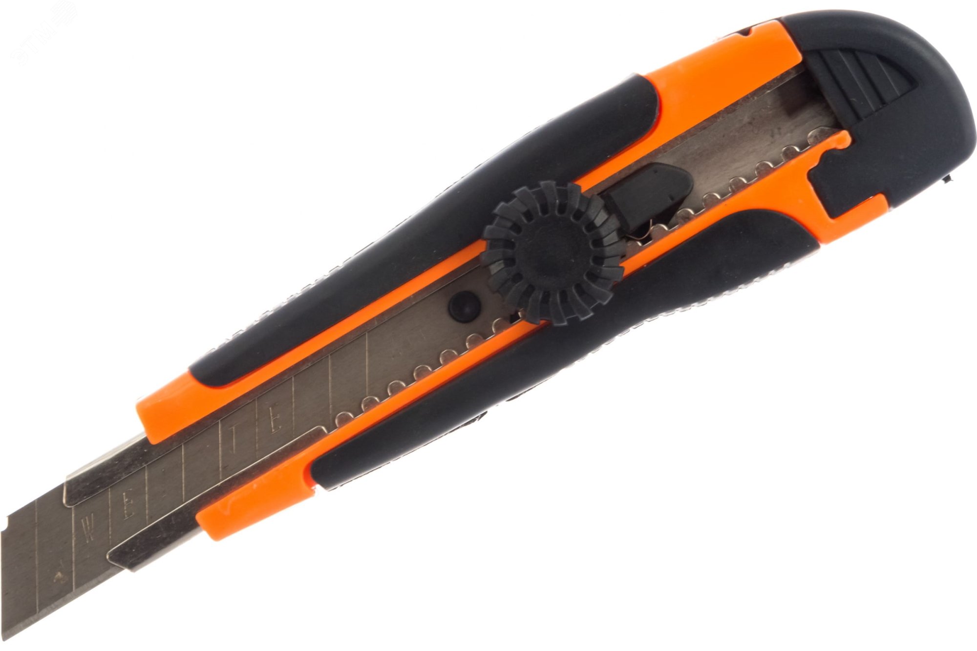 Нож с выдвижным лезвием 18 мм, двухкомпонентный корпус, винтовой фиксатор,