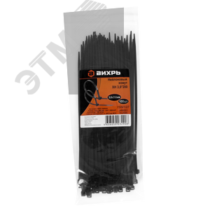 Хомут нейлоновый 3,6*200 Ч (100)