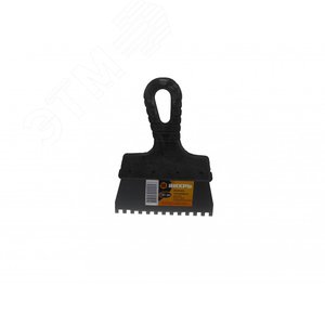 Шпатель зубчатый нержавеющая cталь пластиковая рукоятка 6х6 мм, 150мм