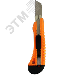 Нож с выдвижным лезвием 18 мм, пластиковый корпус, металлическая направляющая,