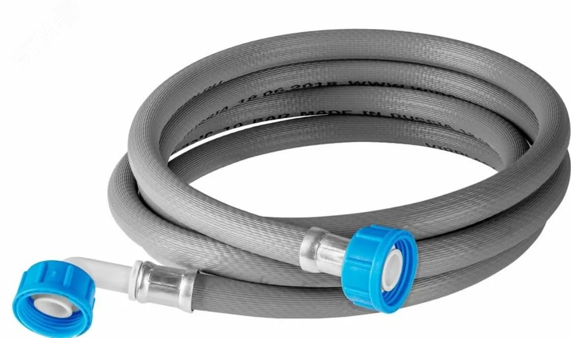 Шланг заливной 2 м для стиральной машины гайка-гайка угловой