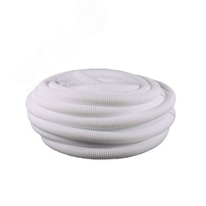 Шланг гофрированный D40 мм (внутренний D33 мм) бе лый бухта 30м