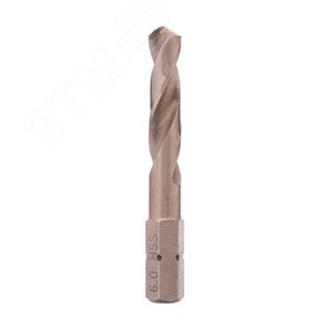 Сверло по металлу Hex-1/4'' 6,0x50/26мм h8 3xD HSS-G 118 градусов