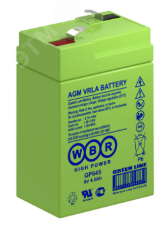 Аккумулятор GP 6В 4,5Ач