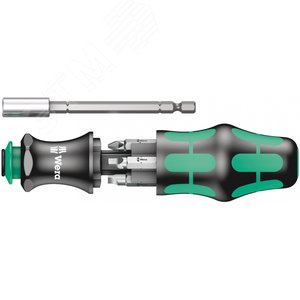 Набор бит с рукояткой-битодержателем и патроном Rapidaptor 6 предметов комплектация: 2x 851/1 Z Насадки: PH 1x25 PH 2x25 2x 868/1 Z Насадки для винтов