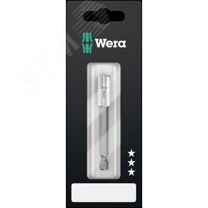 Битодержатель с втулкой из нержавеющей стали. 899/4/1 S 75 с стопорным кольцом и магнитом хвостовик 1/4 E 6.3 для бит 1/4 С 6.3 75 мм