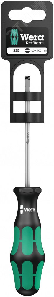 Отвертка шлицевая 335 SB SL 0.8 x 4 x 100 мм с держателем-еврослот