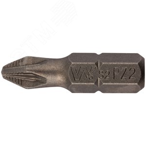 Биты 20 шт, сталь S2, с насечкой, Профи PZ 2 х 25 мм