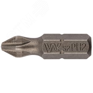 Биты 20 шт, сталь S2, с насечкой, ''Профи'' РН 2 х 25 мм