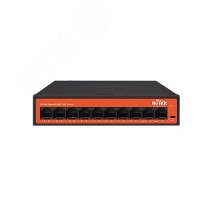 Коммутатор неуправляемый PoE 8 портов, 8хPoE 10/100/1000 Мб/с, 65 Вт