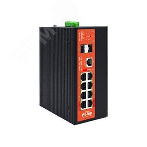 Коммутатор управляемый L2 PoE 10 портов, 8хPoE 10/100/1000 Мб/с, 2хSFP, 60 Вт