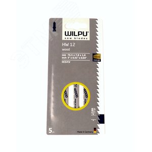 Пилка для лобзика HW 12 х5шт/уп для мягкого дерева до 15мм, изоляц.материала