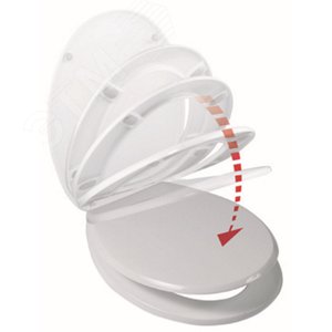 Сиденье для унитаза БЕЛОЕ полипропилен, микролифт, крепление пластик