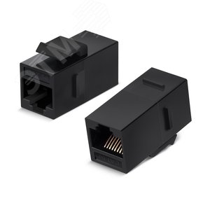 Проходной адаптер формата Keystone RJ45-RJ45 (8p8c) категория 5е неэкранированный цвет черный WRline
