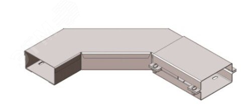 Короб горизонтальный для поворота трассы на 90 У1109 200х200-90х1,0 УТ1,5 оцинкованный лист(толщина покрытия 10-18мкм), S1,0