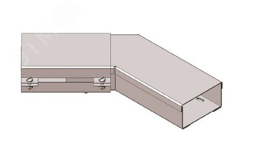 Короб горизонтальный для поворота трассы на 135 У1117 200х200-135х1,0 УТ1,5, оцинкованный лист(толщина покрытия 10-18мкм), S1,0