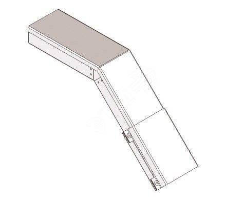 Короб для поворота трассы вниз на 45 У1118 100х50-45х1,0 УХЛ1, оцинкованный лист(толщина покрытия10...18мкм), S1,0