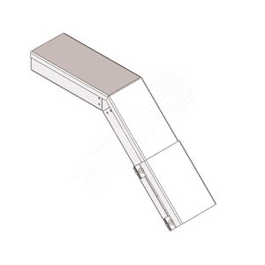 Короб для поворота трассы вниз на 45 У1118 100х50-45х1,0 УХЛ1, оцинкованный лист(толщина покрытия10...18мкм), S1,0