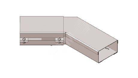 Короб горизонтальный для поворота трассы на 135 У1117 100х50-135х1,0 УХЛ1, оцинкованный лист(толщина покрытия(10...18мкм), S1,0