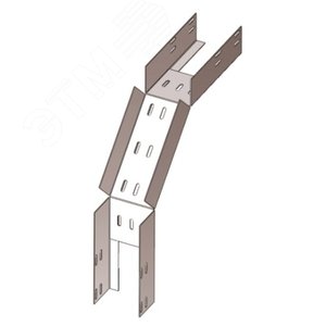 Лоток перфорированный КС 100х65-90 УХЛ1 для поворота трассы вниз на 90 покрытие 10-18 мкм S1 оцинкованный