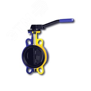 Затвор дисковый поворотный чугунный 497B 50 Ру16 межфланцевый с рукояткой диск чугун манжета EPDM