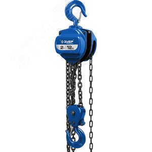 ЗУБР ТШ-2-12, 2 т, 12 м, ручная цепная шестеренная таль, Профессионал (43083-2)