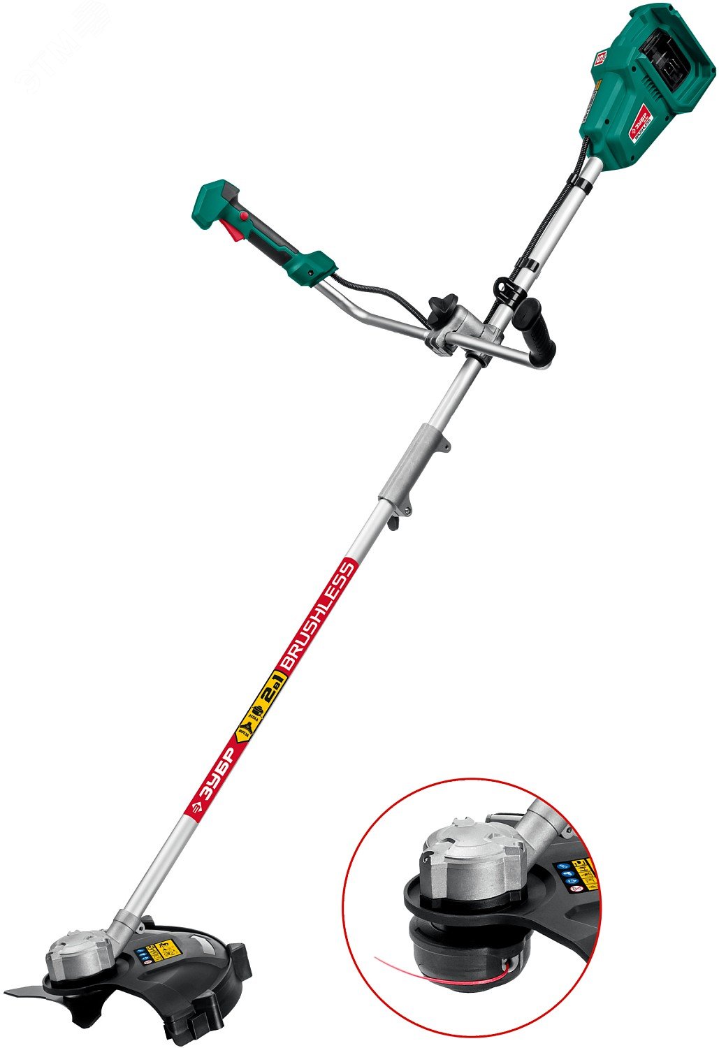 ЗУБР С1-18, 36 В, 35/25.5 см, 2х18 В АКБ (2 А·ч), бесщеточный триммер (ТАБ-365-22)