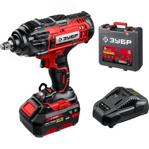 ЗУБР С1-18, 18 В, 400 Н·м, 1 АКБ (4 А·ч), гайковерт ударный, кейс (ГУЛ-410-41)