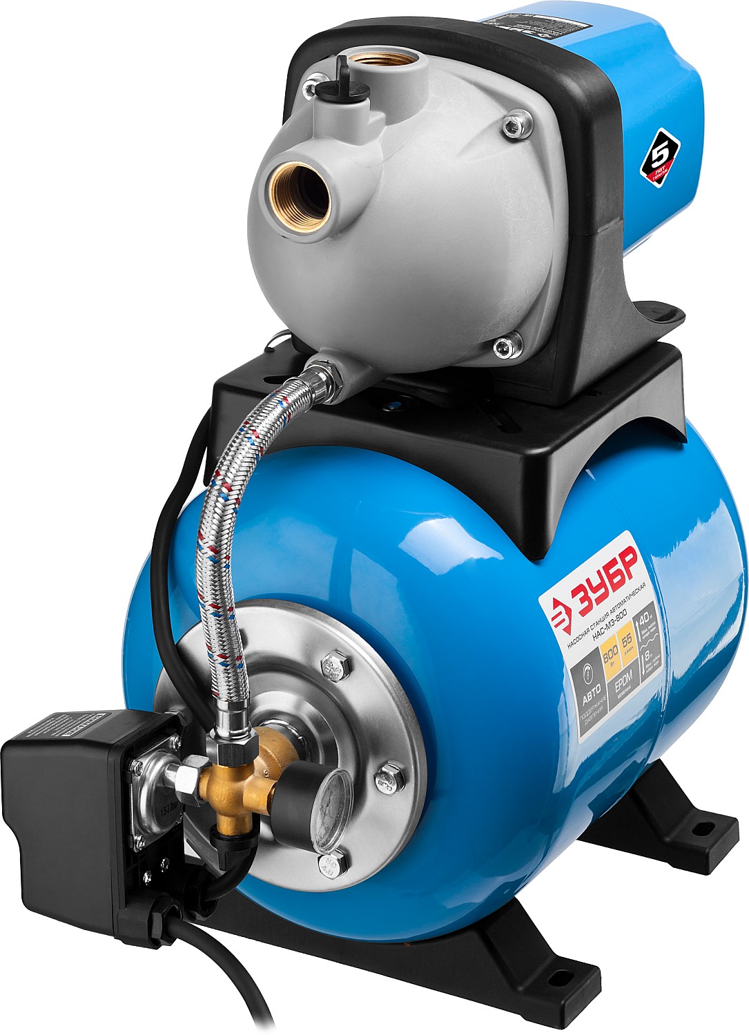 ЗУБР 800 Вт, бак 20 л, автоматическая насосная станция (НАС-М3-800)