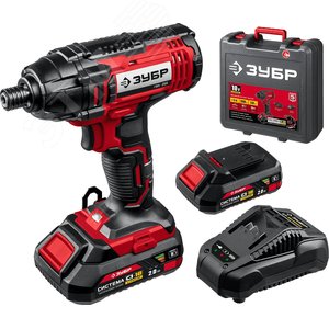 ЗУБР С1-18, 18 В, 250 Н·м, 2 АКБ (2 А·ч), винтоверт ударный, кейс (ГВЛ-255-22)