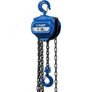 ЗУБР ТШ-1-6, 1 т, 6 м, ручная цепная шестеренная таль, Профессионал (43082-1)