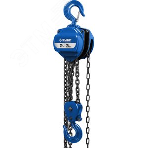 ЗУБР ТШ-2-3, 2 т, 3 м, ручная цепная шестеренная таль, Профессионал (43081-2)